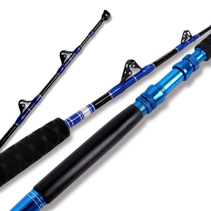 Fiblink 2-Piece Saltwater Offshore Trolling Rod 5-Feet 6-Inch Heavy Roller Rod Conventional Boat Fishing Pole(80-120lb) - Image 1